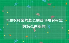 80后农村宝妈怎么创业(80后农村宝妈怎么创业的)