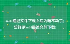 ios14描述文件下载之后为啥不动了(尝鲜派ios14描述文件下载)