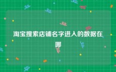 淘宝搜索店铺名字进入的数据在哪