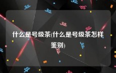 什么是号级茶(什么是号级茶怎样鉴别)