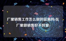 厂里销售工作怎么做的容易吗(在厂里做销售好不好做)