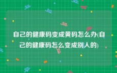 自己的健康码变成黄码怎么办(自己的健康码怎么变成别人的)