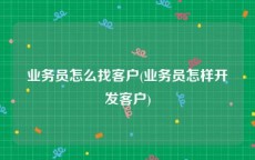 业务员怎么找客户(业务员怎样开发客户)
