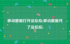 移动数据打开没反应(移动数据开了没反应)