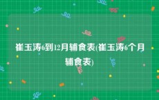崔玉涛6到12月辅食表(崔玉涛6个月辅食表)