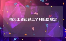 拖欠工资超过三个月赔偿规定