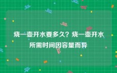 烧一壶开水要多久？烧一壶开水所需时间因容量而异