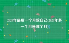 2020年最后一个月致自己(2020年多一个月是哪个月)