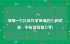 微商一手货源商家如何进货(微商拿一手货源经验分享)
