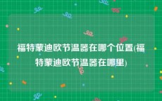 福特蒙迪欧节温器在哪个位置(福特蒙迪欧节温器在哪里)