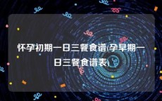 怀孕初期一日三餐食谱(孕早期一日三餐食谱表)