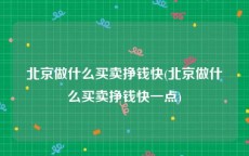 北京做什么买卖挣钱快(北京做什么买卖挣钱快一点)