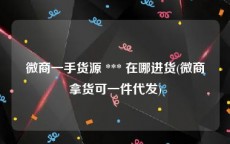微商一手货源 *** 在哪进货(微商拿货可一件代发)