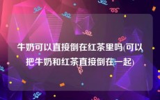 牛奶可以直接倒在红茶里吗(可以把牛奶和红茶直接倒在一起)
