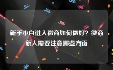 新手小白进入微商如何做好？微商新人需要注意哪些方面
