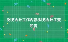 财务会计工作内容(财务会计主要职责)