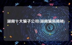 湖南十大骗子公司(湖南骗局揭秘)