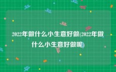 2022年做什么小生意好做(2022年做什么小生意好做呢)