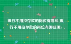 银行不用拉存款的岗位有哪些(银行不用拉存款的岗位有哪些呢)