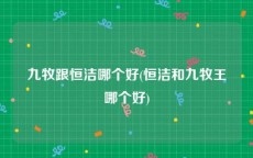 九牧跟恒洁哪个好(恒洁和九牧王哪个好)