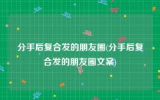 分手后复合发的朋友圈(分手后复合发的朋友圈文案)