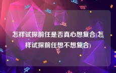 怎样试探前任是否真心想复合(怎样试探前任想不想复合)