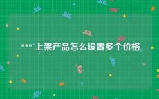  *** 上架产品怎么设置多个价格