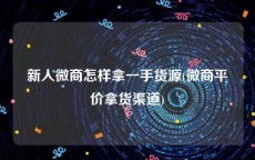 新人微商怎样拿一手货源(微商平价拿货渠道)