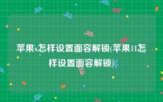 苹果x怎样设置面容解锁(苹果11怎样设置面容解锁)