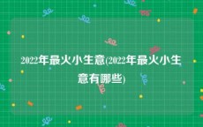 2022年最火小生意(2022年最火小生意有哪些)