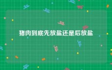 猪肉到底先放盐还是后放盐