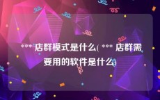  *** 店群模式是什么( *** 店群需要用的软件是什么)