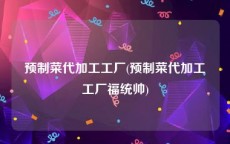 预制菜代加工工厂(预制菜代加工工厂福统帅)