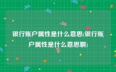 银行账户属性是什么意思(银行账户属性是什么意思啊)