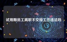 试用期员工离职不交接工作违法吗