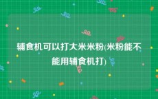 辅食机可以打大米米粉(米粉能不能用辅食机打)