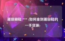 莆田潮鞋 *** (如何拿到莆田鞋的一手货源)