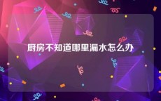 厨房不知道哪里漏水怎么办