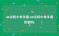 500元的小本生意(500元的小本生意好做吗)