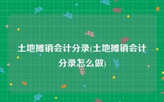 土地摊销会计分录(土地摊销会计分录怎么做)