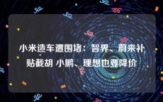 小米造车遭围堵：智界、蔚来补贴截胡 小鹏、理想也要降价