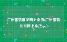 广州服装批发网上拿货(广州服装批发网上拿货app)