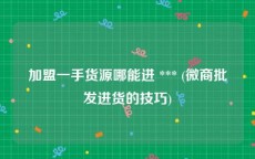 加盟一手货源哪能进 *** (微商批发进货的技巧)