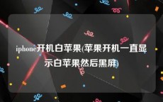 iphone开机白苹果(苹果开机一直显示白苹果然后黑屏)