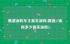 霸道油耗车主真实油耗(霸道27油耗多少真实油耗)
