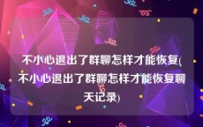 不小心退出了群聊怎样才能恢复(不小心退出了群聊怎样才能恢复聊天记录)