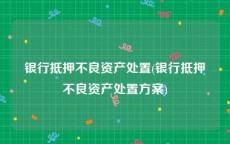 银行抵押不良资产处置(银行抵押不良资产处置方案)