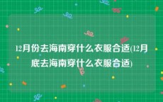 12月份去海南穿什么衣服合适(12月底去海南穿什么衣服合适)