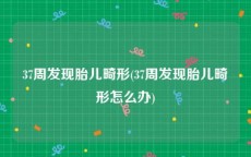 37周发现胎儿畸形(37周发现胎儿畸形怎么办)