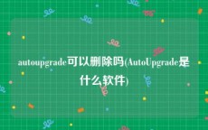 autoupgrade可以删除吗(AutoUpgrade是什么软件)